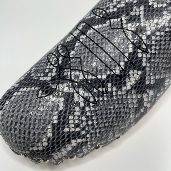 NEW Anthropologie Pilcro Grey Snakeskin Embossed  Wooden Clog US 11/EU 41 - Picture 9 of 10
